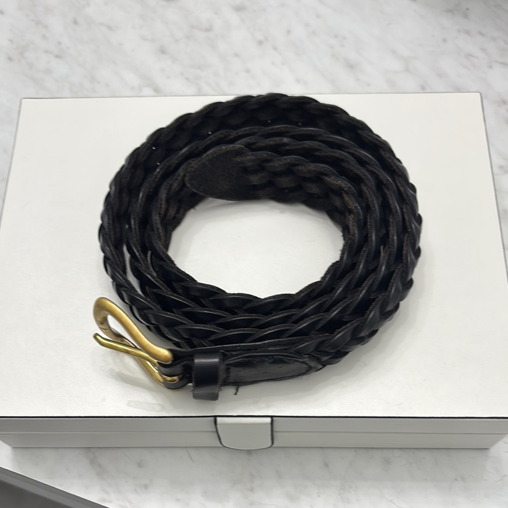 GAP Black Braided Belt with Gold Buckle
